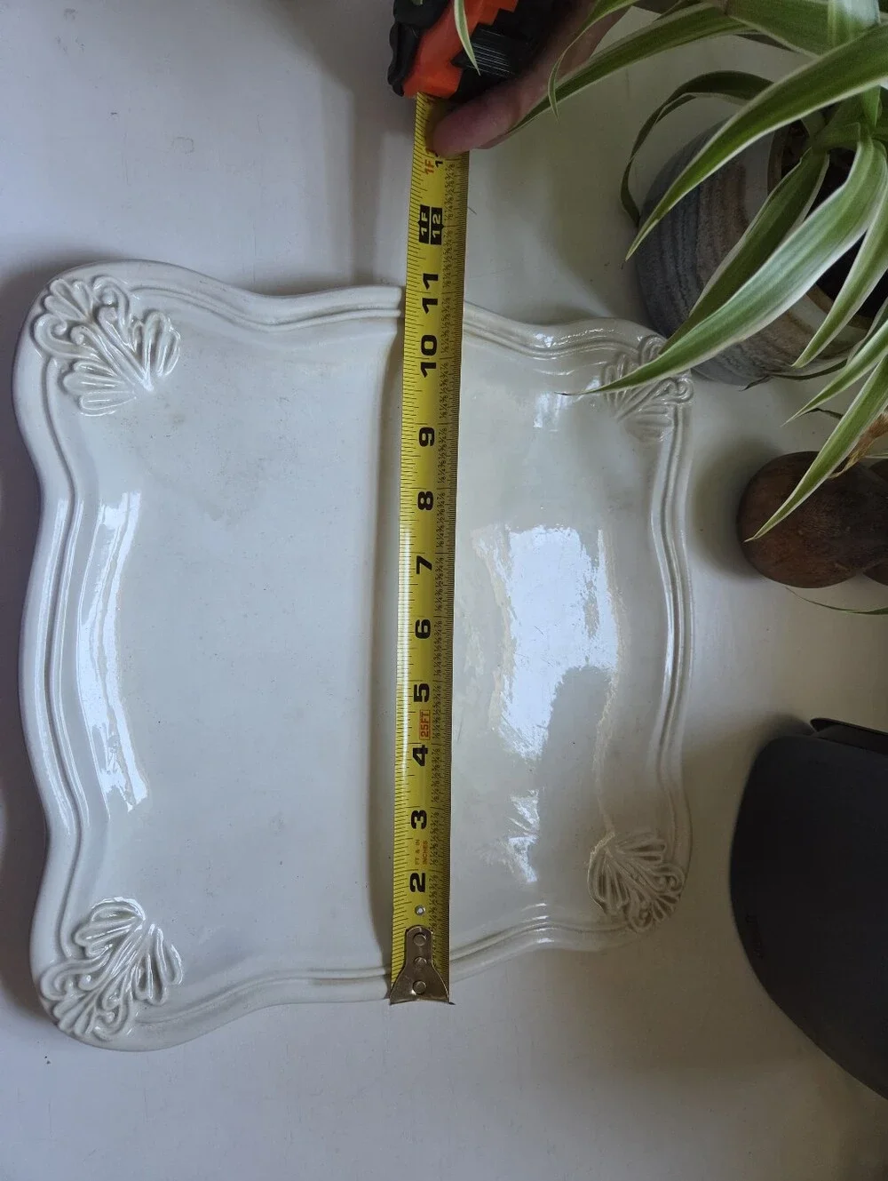 1 Vietri Antico Bianco Square Salad Dinner Plate White